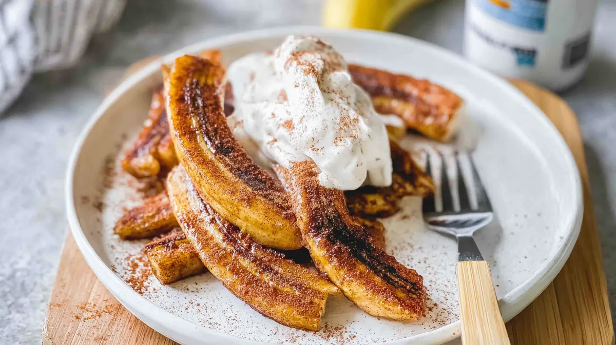 air fryer fried bananas with cinnamon