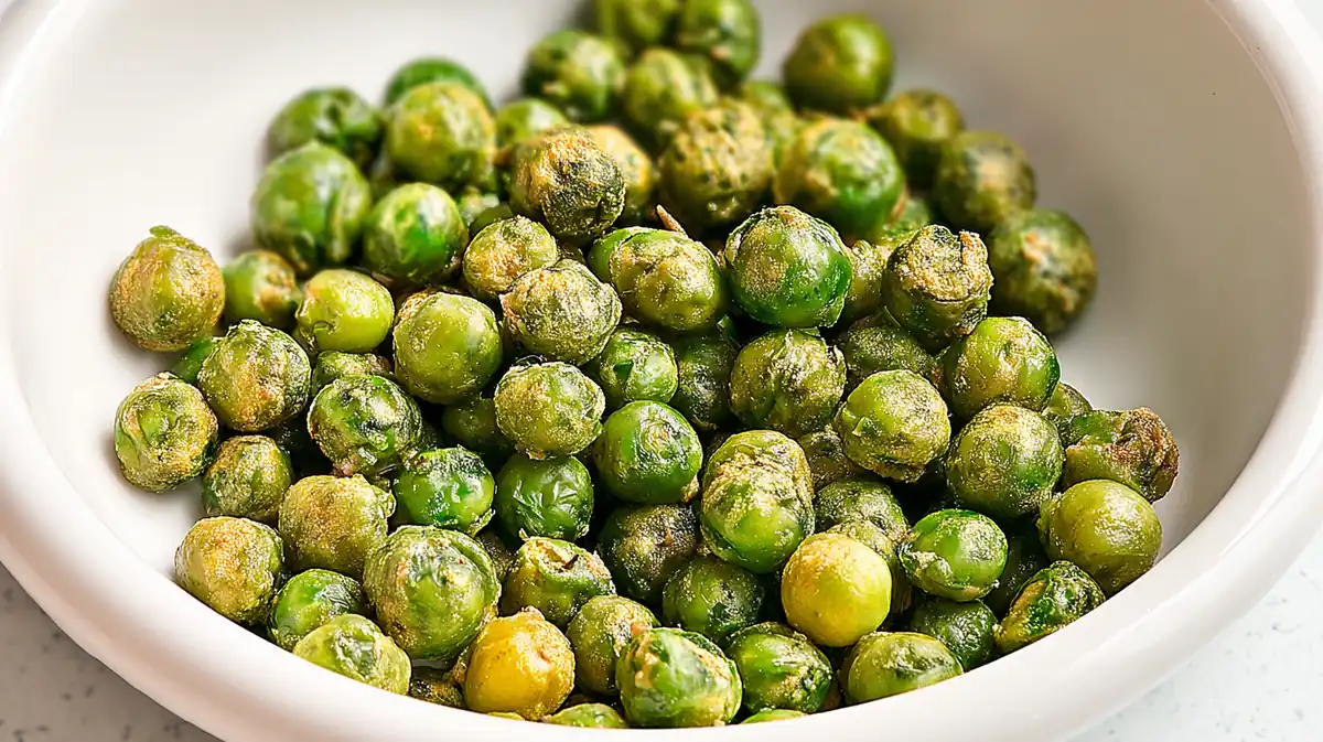 Air fryer frozen peas snack