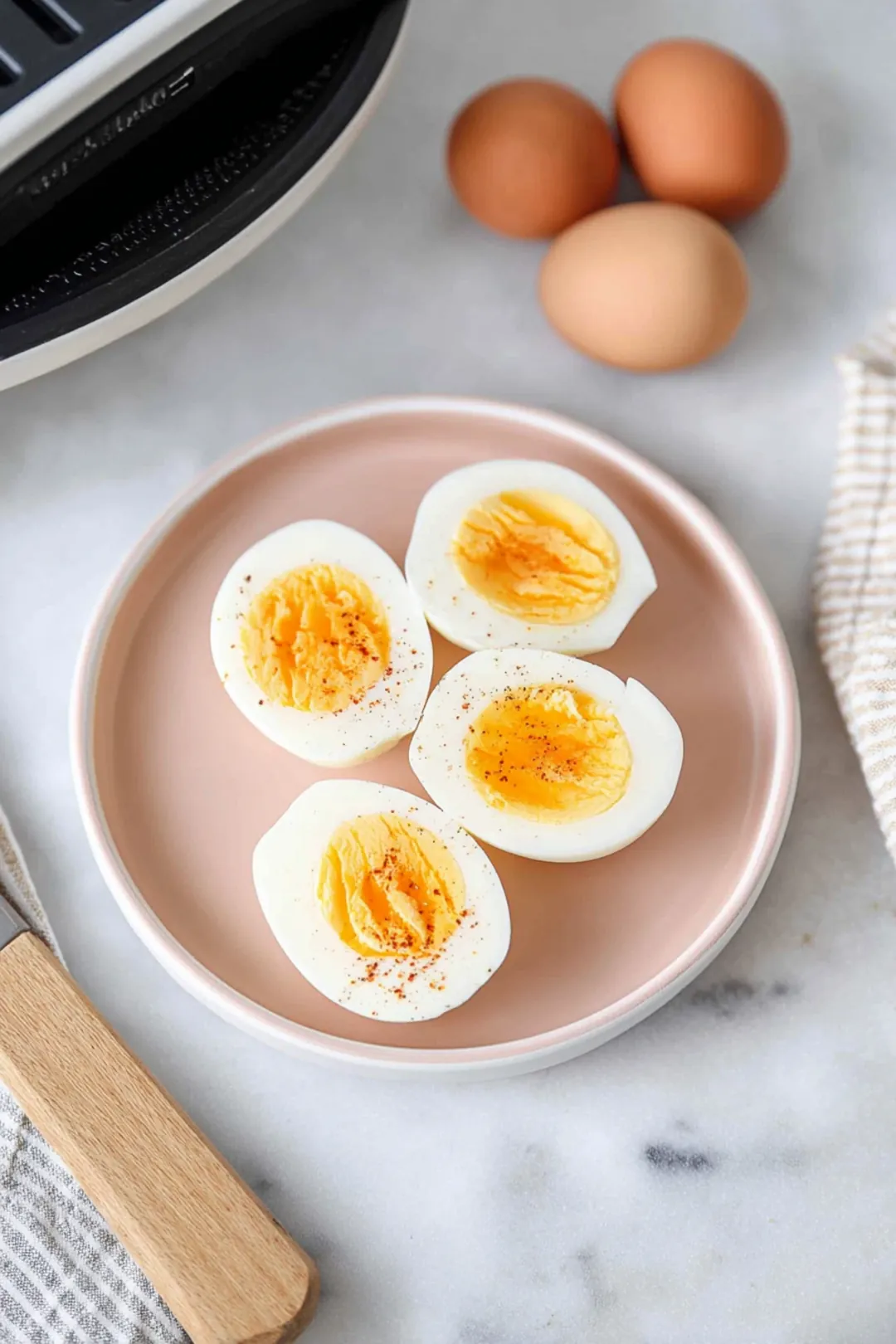 Air fryer hard boiled eggs for meal prep