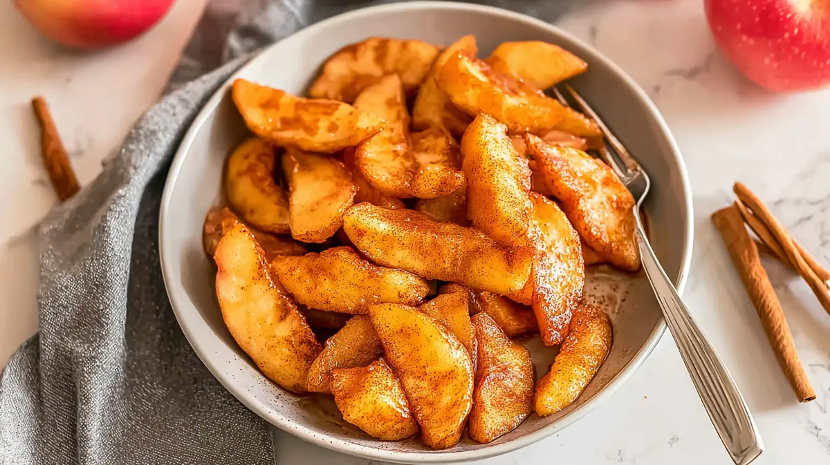 air fryer holiday spiced apple slices