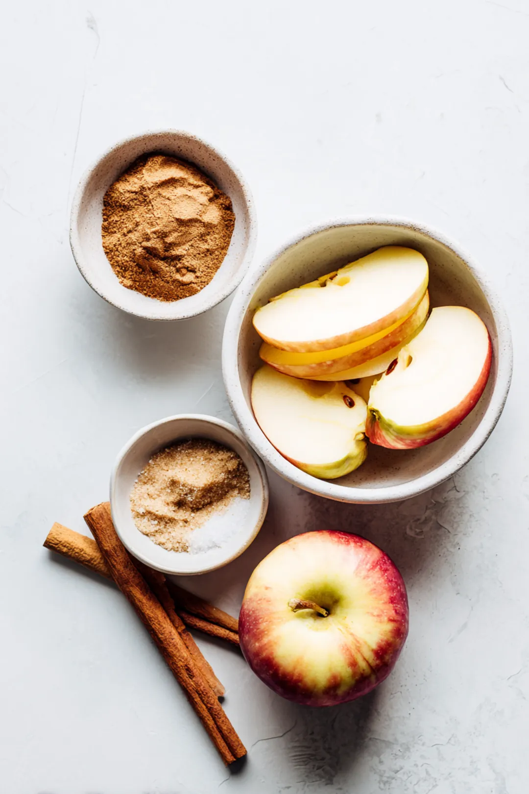 air fryer holiday spiced apple slices - ingredients