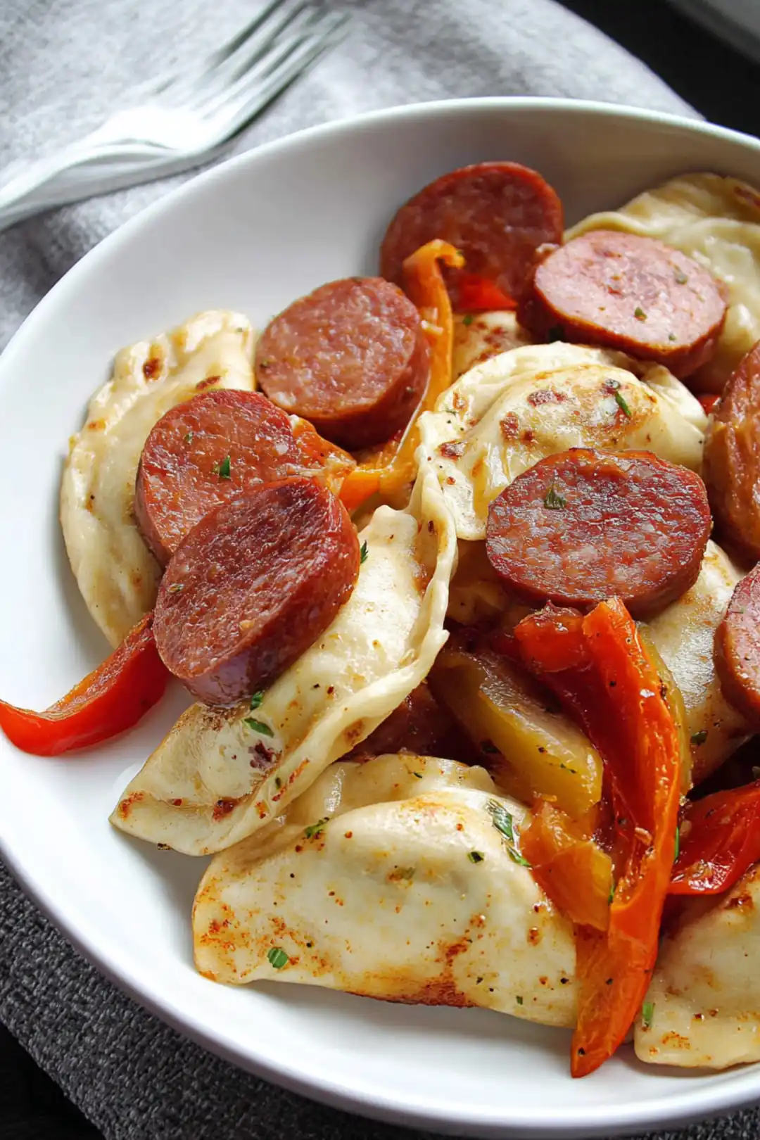 air fryer kielbasa and pierogies