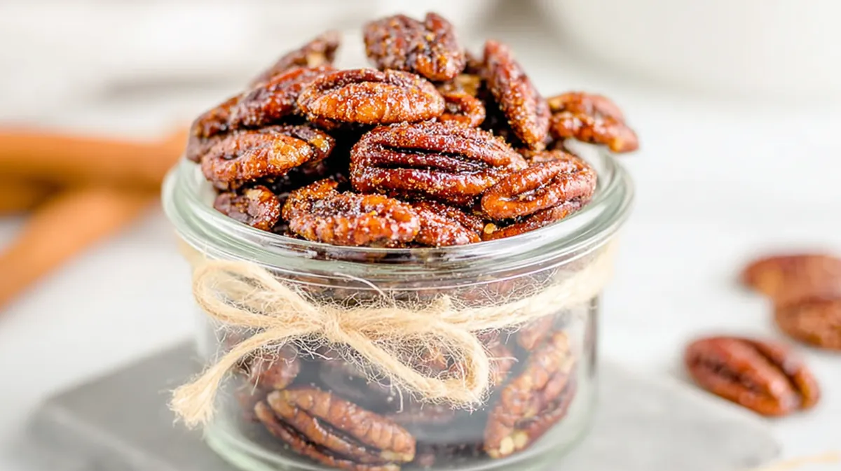 air fryer maple glazed pecans