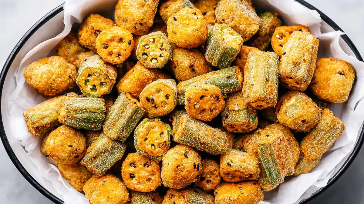 Air fryer okra fries no slime