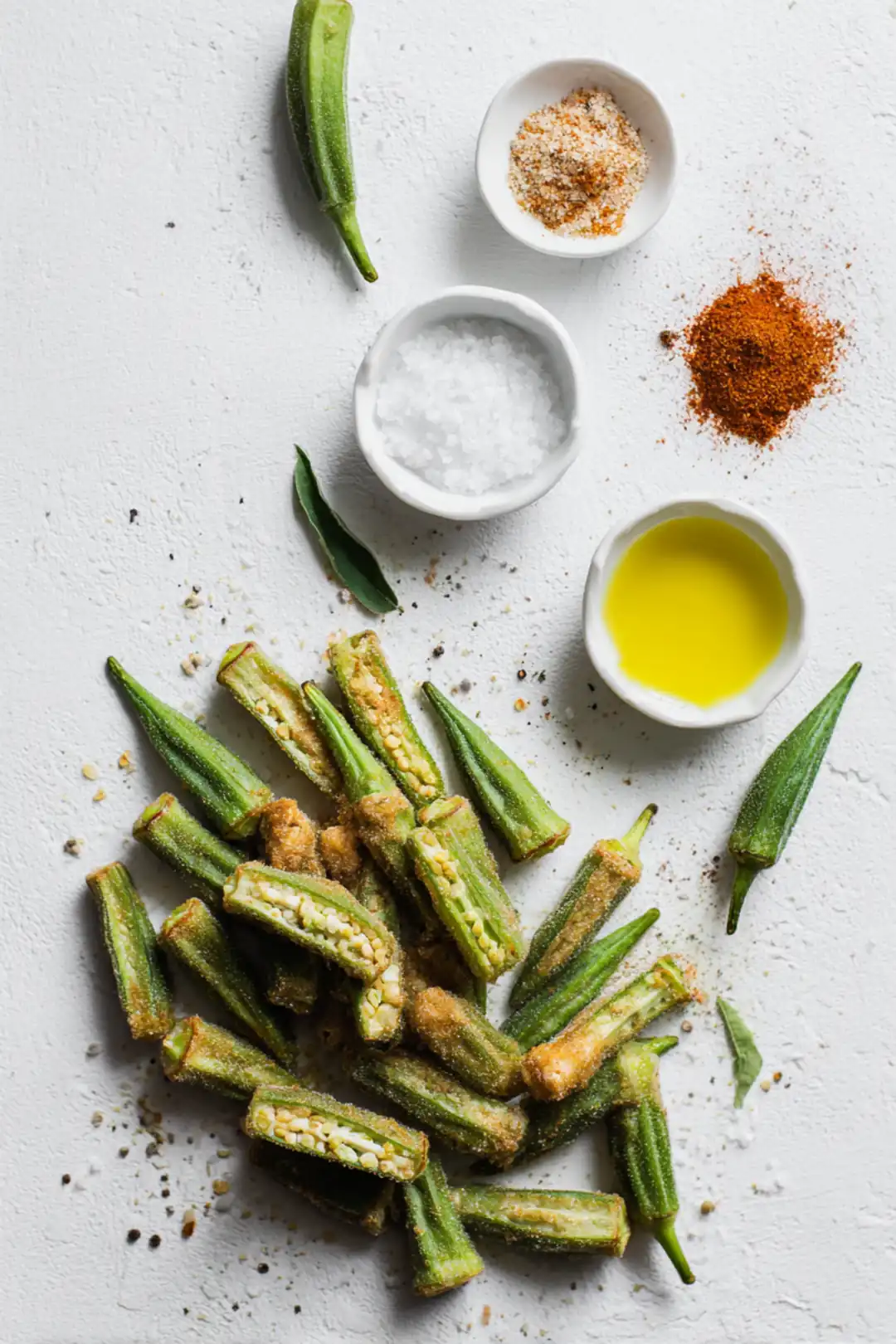 air fryer okra fries no slime - ingredients