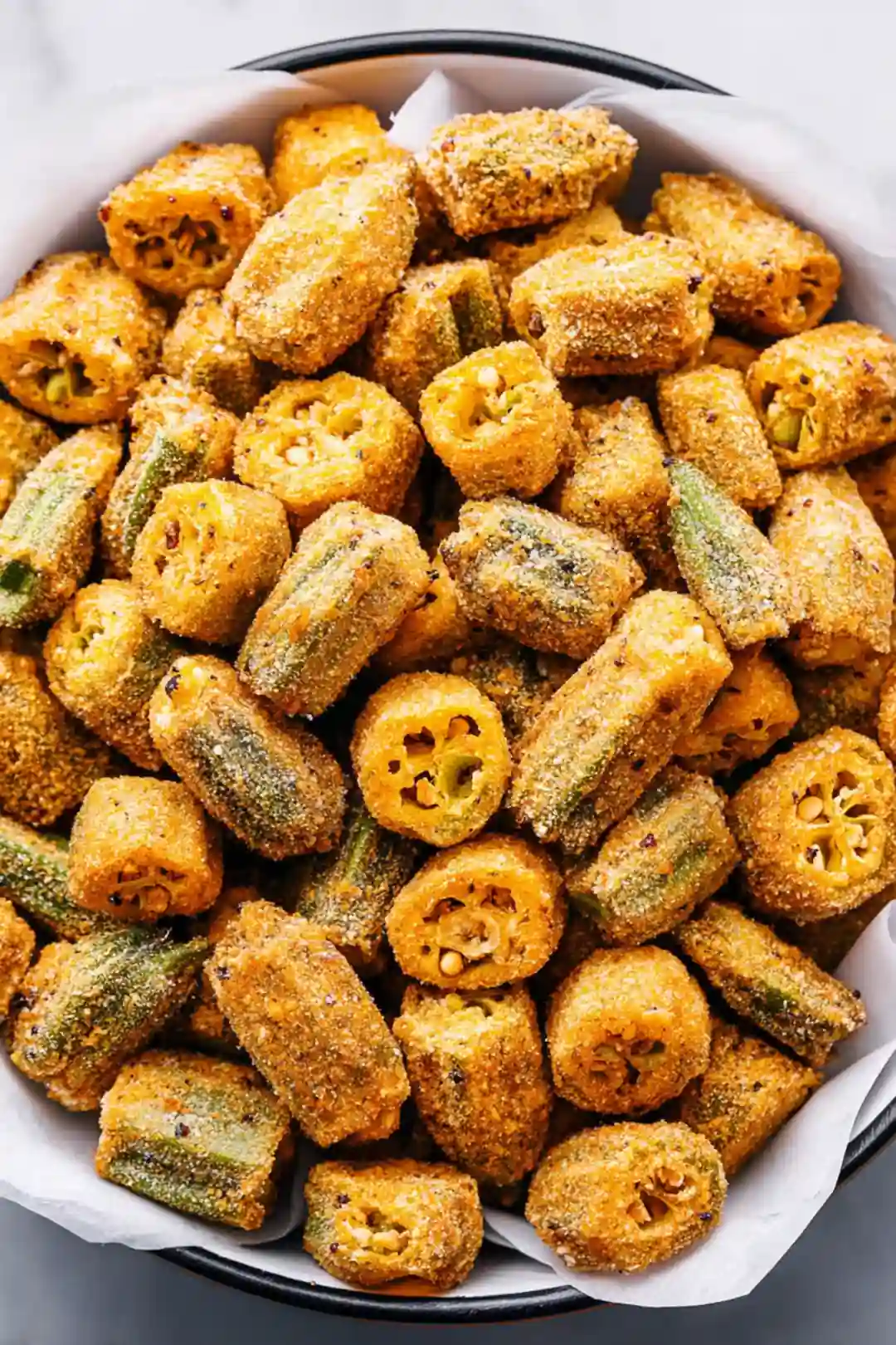 Air fryer okra fries no slime