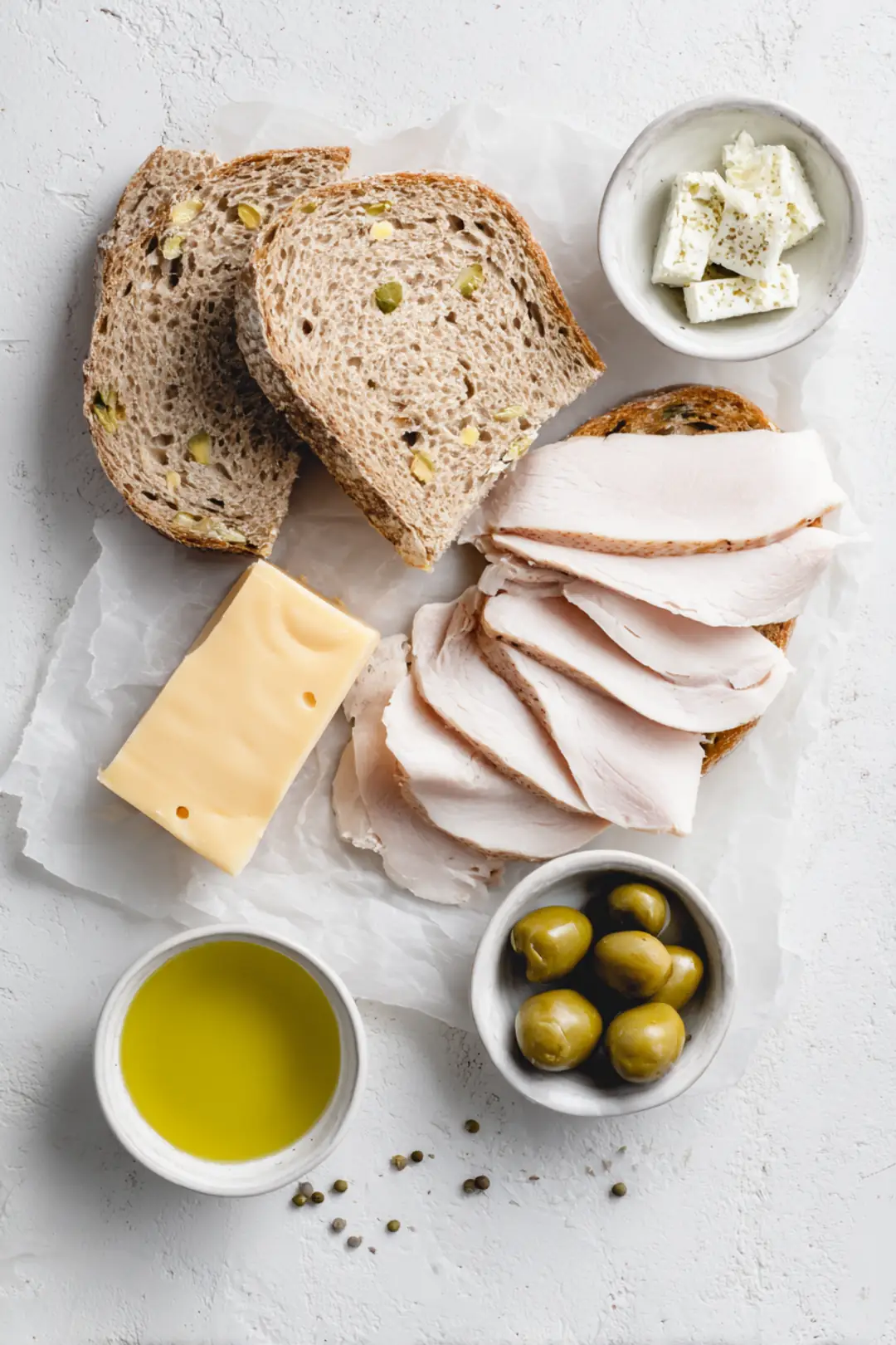 air fryer open face turkey melt - ingredients