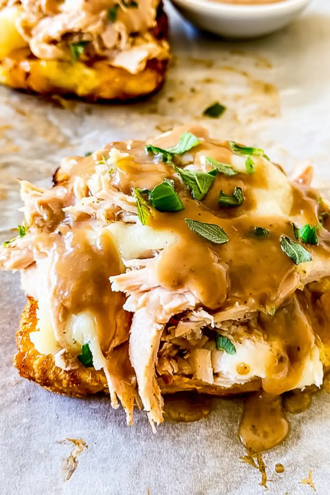 air fryer open face turkey melt