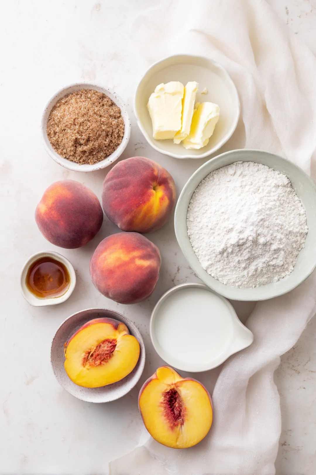 Air fryer peach cobbler for one - ingredients