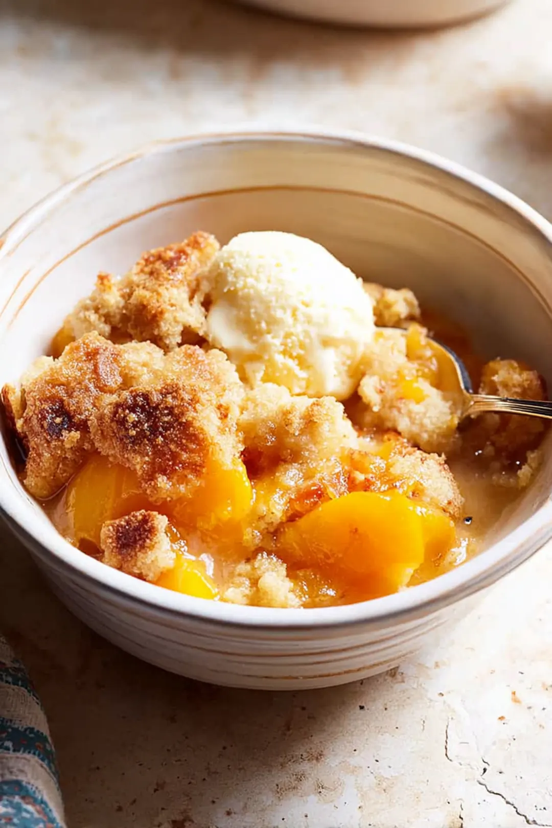 Air fryer peach cobbler for one