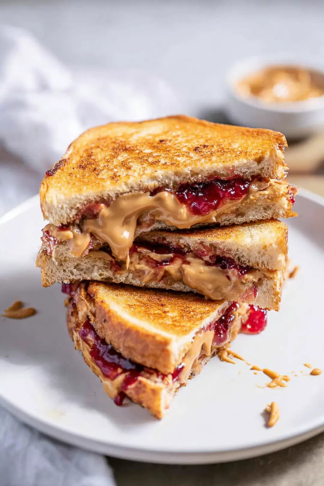 Air fryer peanut butter and jelly sandwich crispy