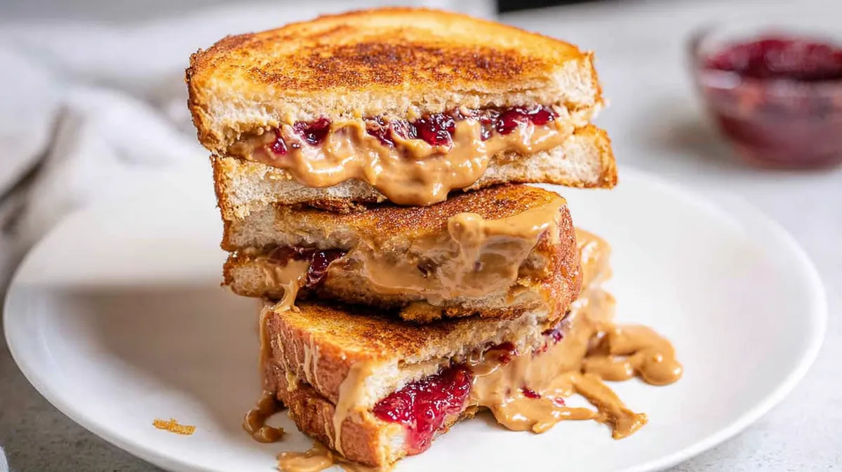 air fryer peanut butter and jelly sandwich crispy