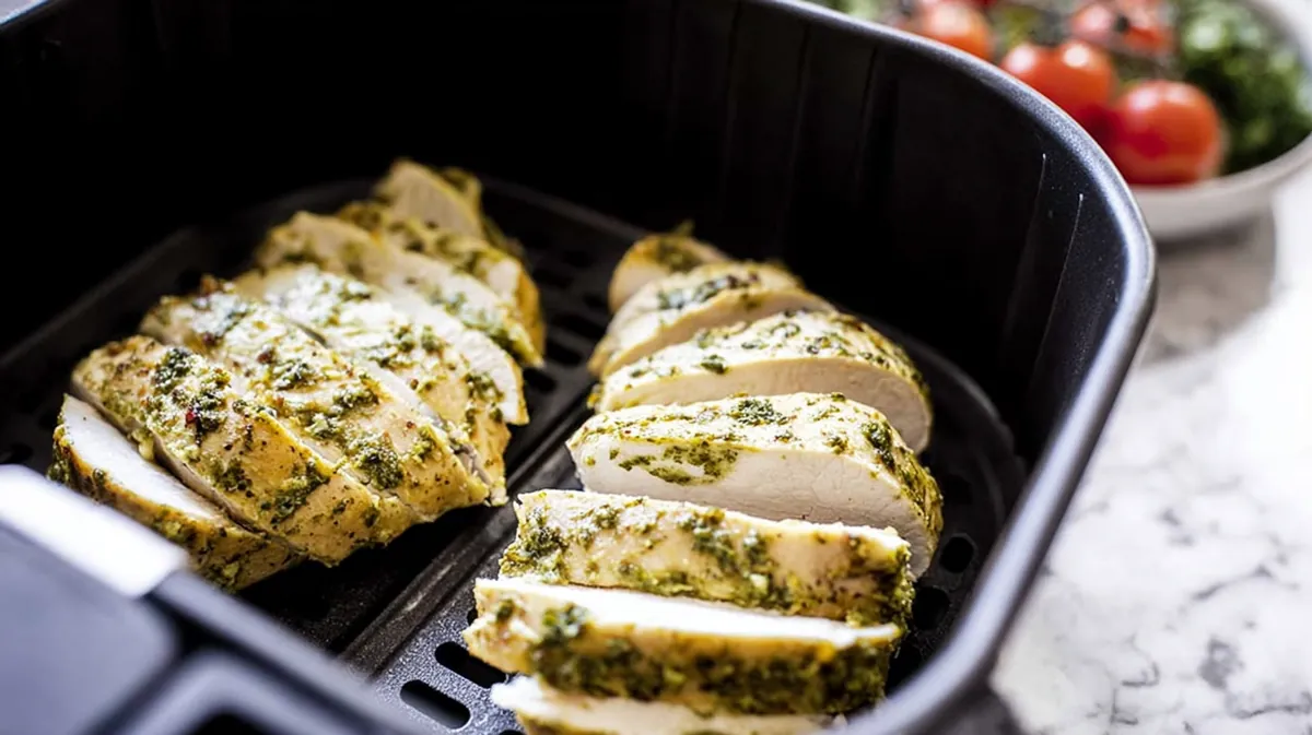 air fryer pesto chicken melt