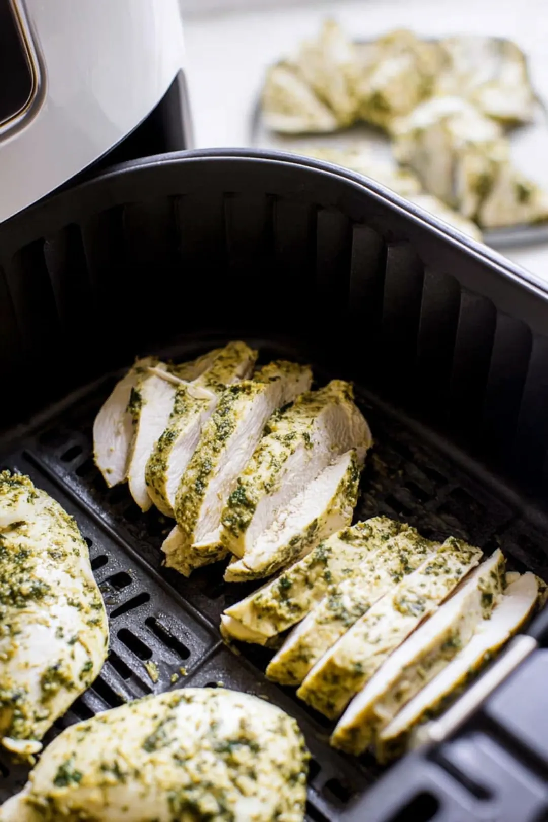 air fryer pesto chicken melt