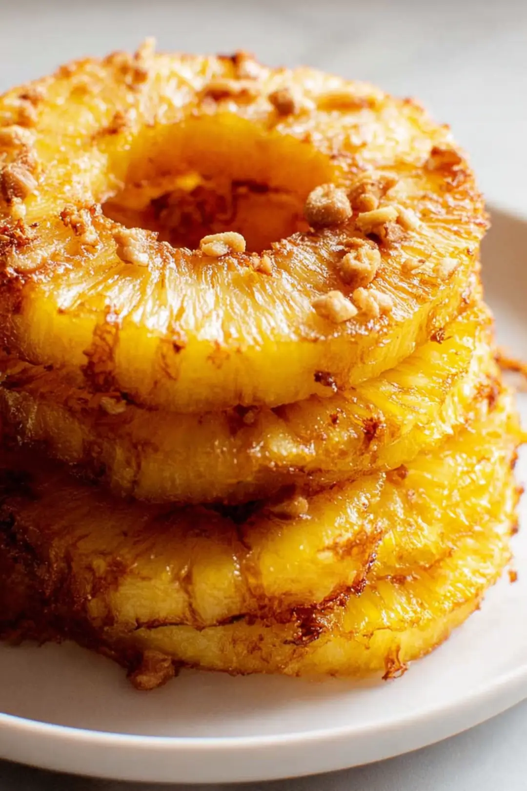 Air fryer pineapple rings with brown sugar