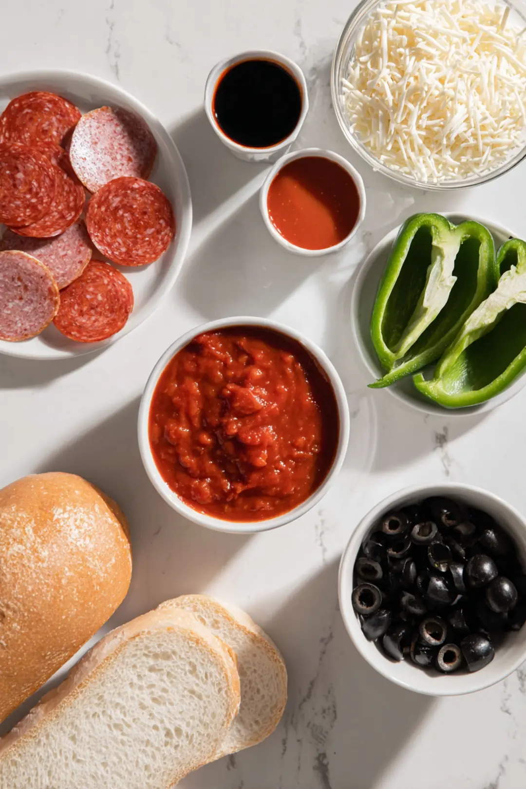 Air fryer pizza toast bread hack - ingredients