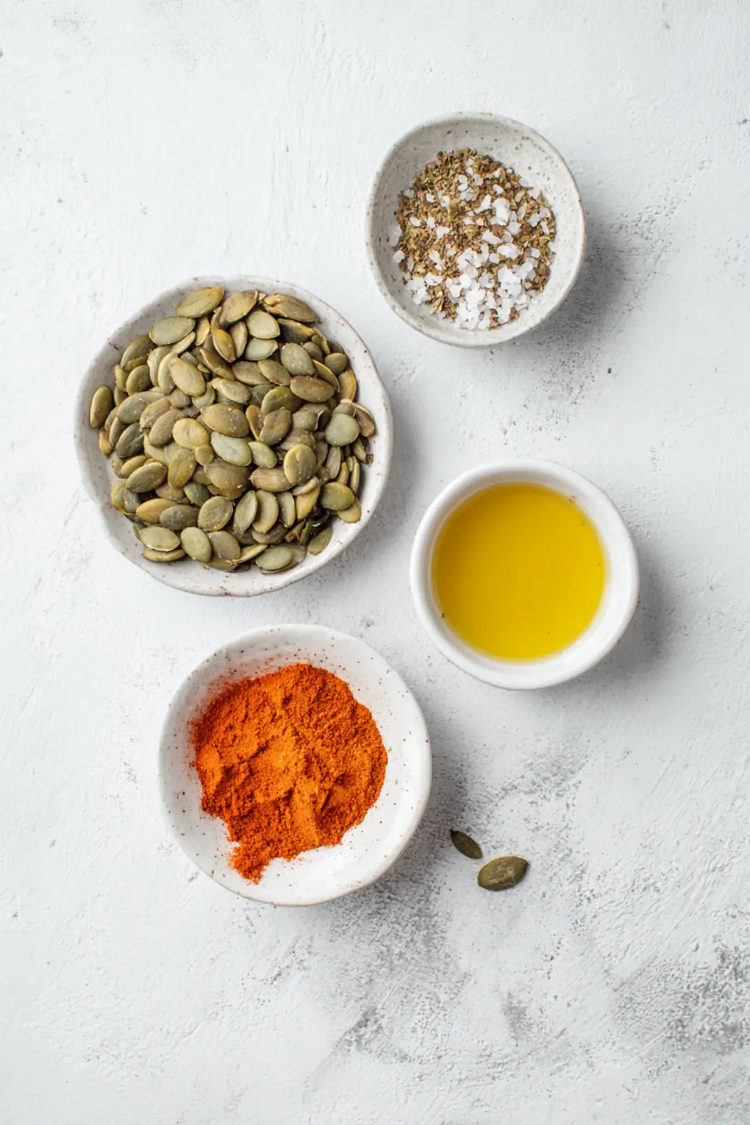 air fryer pumpkin seeds roasted three ways - ingredients