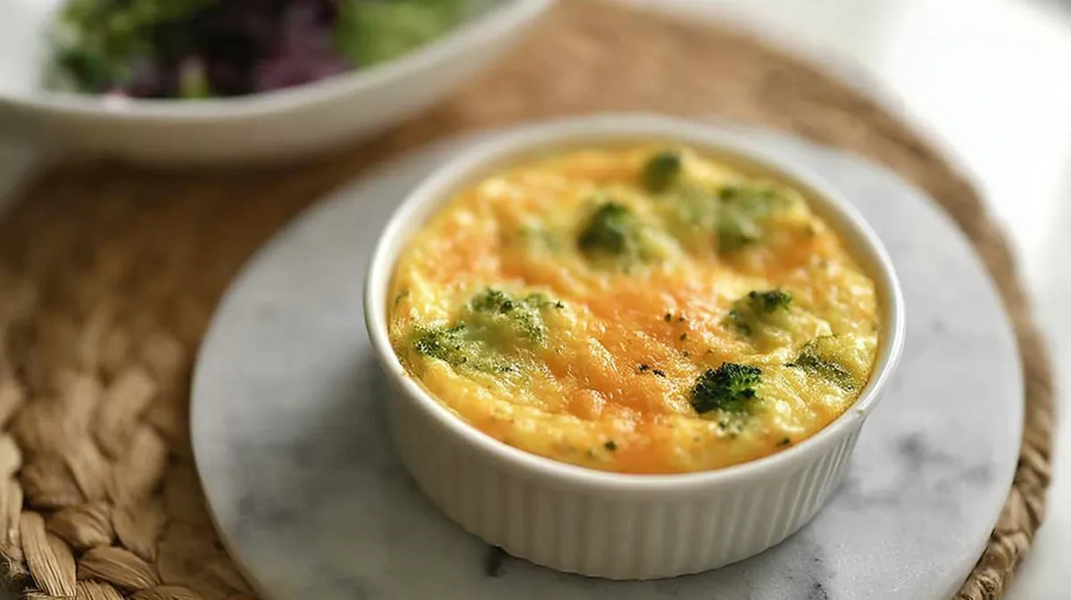 air fryer quiche in a ramekin