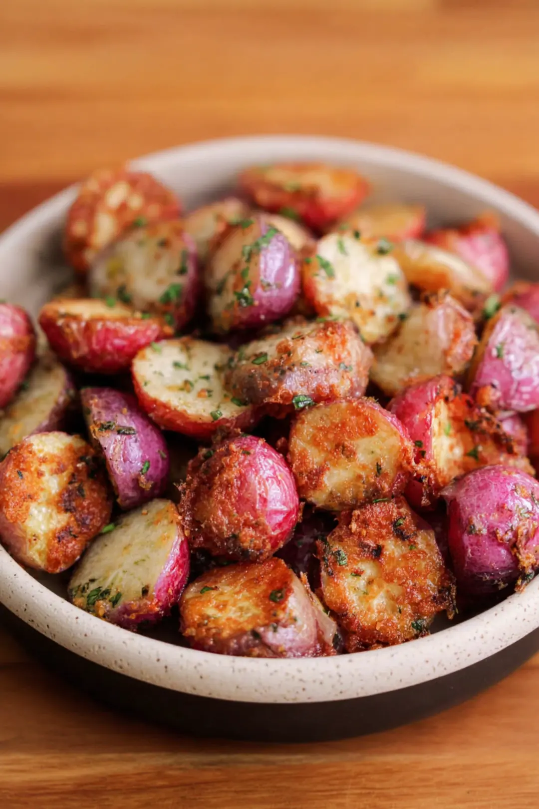 Air fryer radishes low carb potato substitute