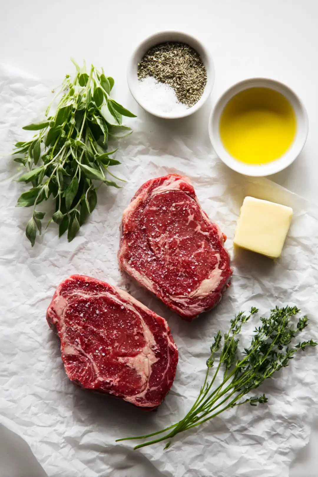 air fryer reverse sear ribeye - ingredients