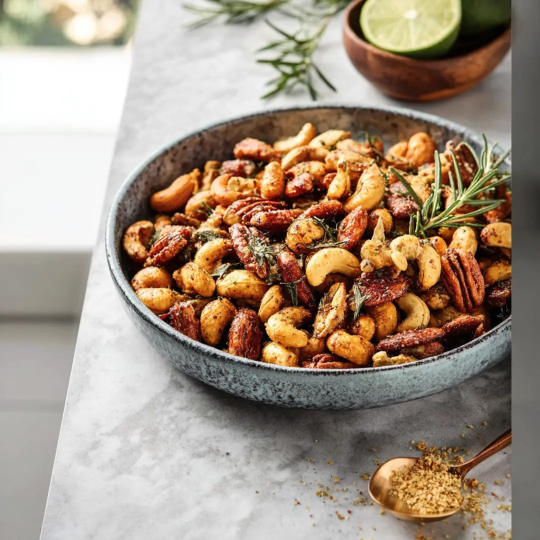 air fryer rosemary roasted nuts for parties