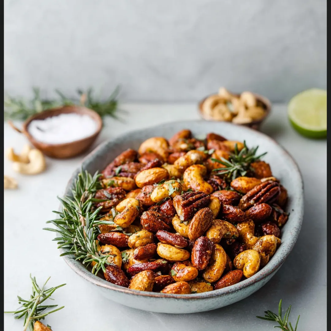 Air fryer rosemary roasted nuts for parties