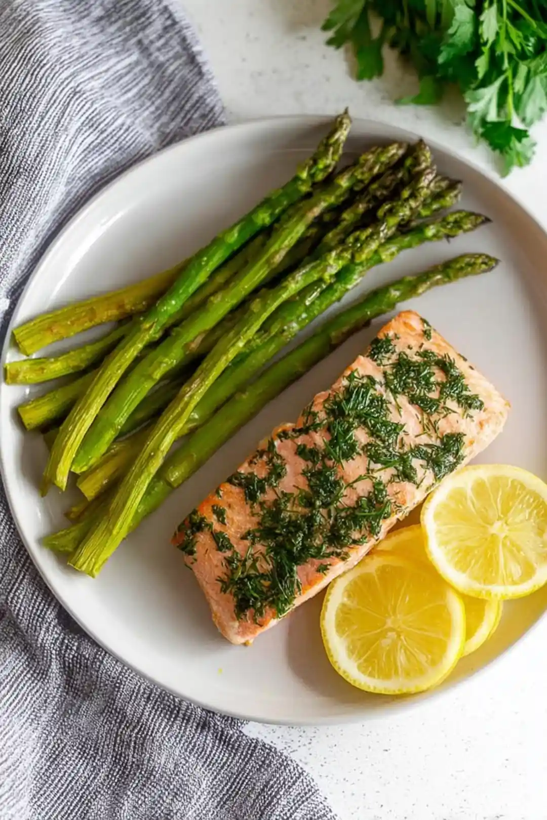 air fryer salmon and asparagus one pan