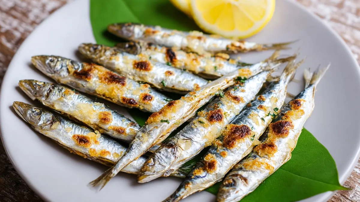 Air fryer sardines with lemon and herbs