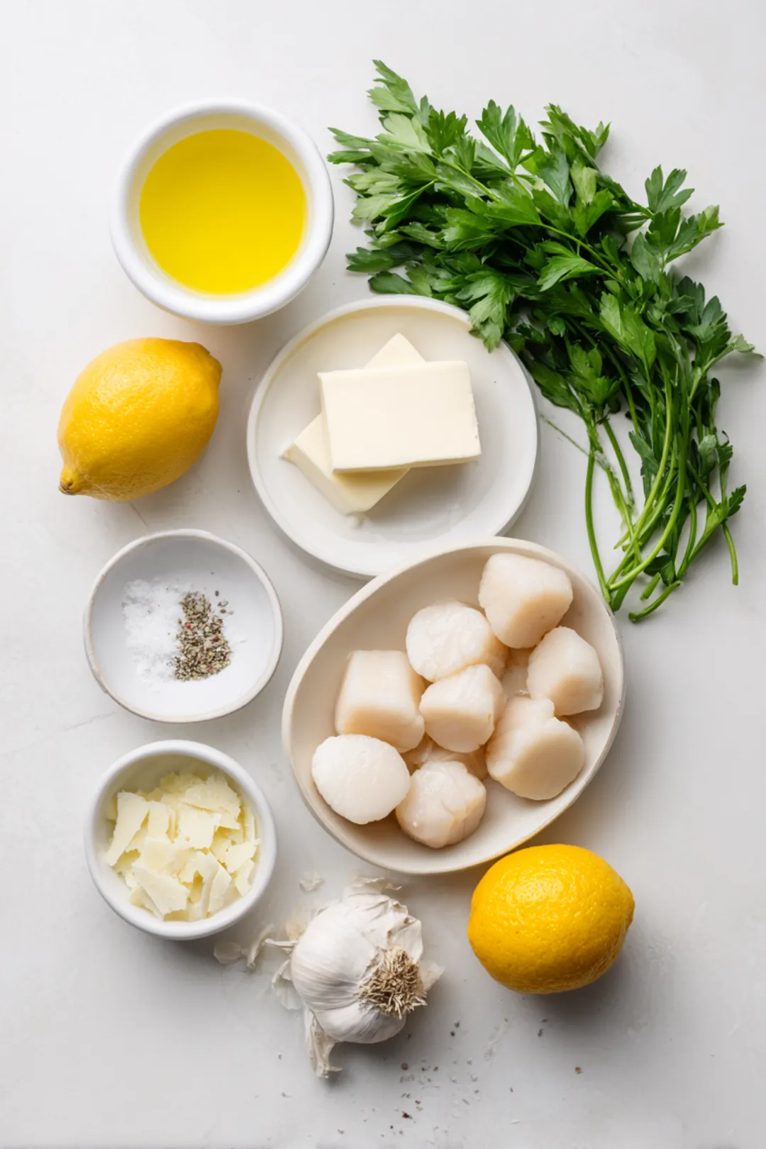 air fryer scallops with lemon butter - ingredients