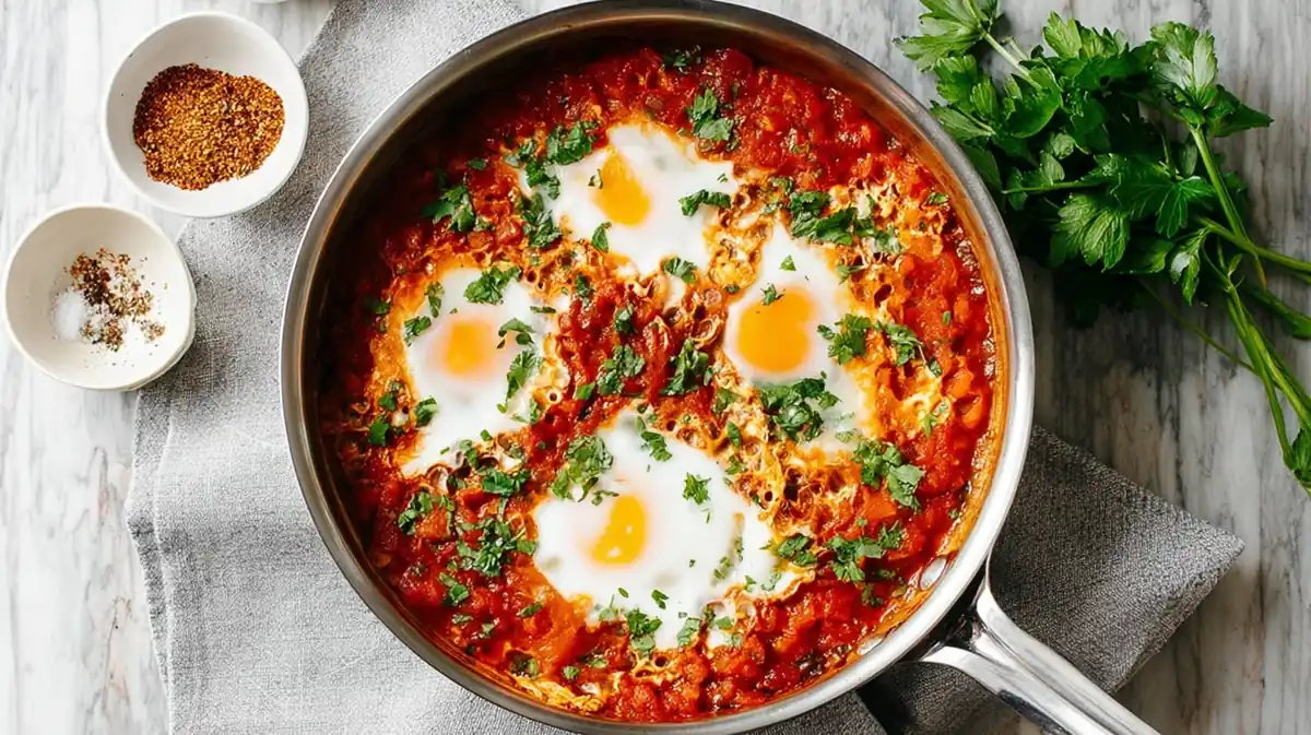 Air fryer shakshuka for one