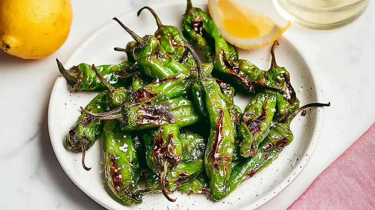 air fryer shishito peppers with sea salt