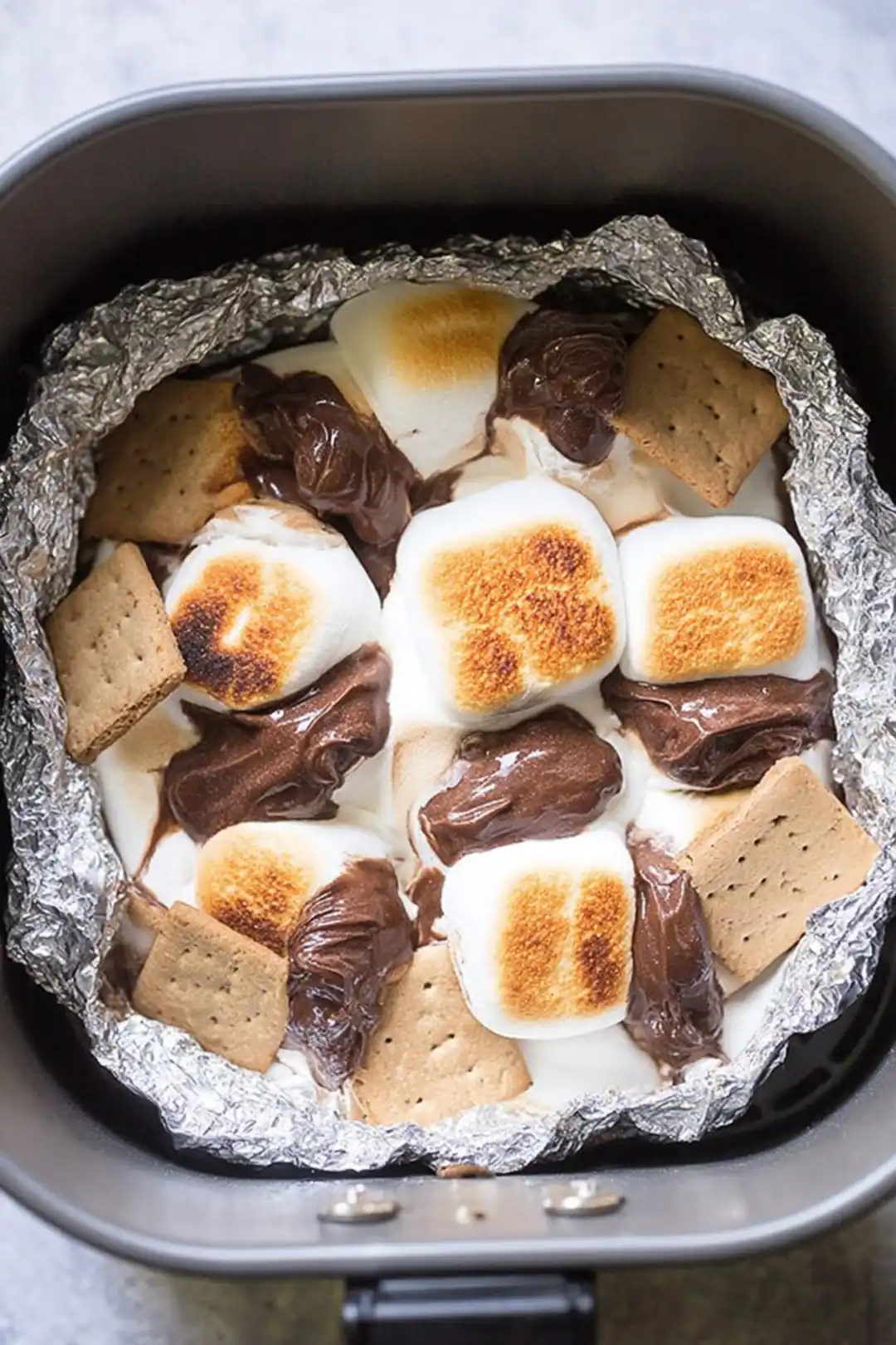 Air fryer smores dip graham cracker cookies