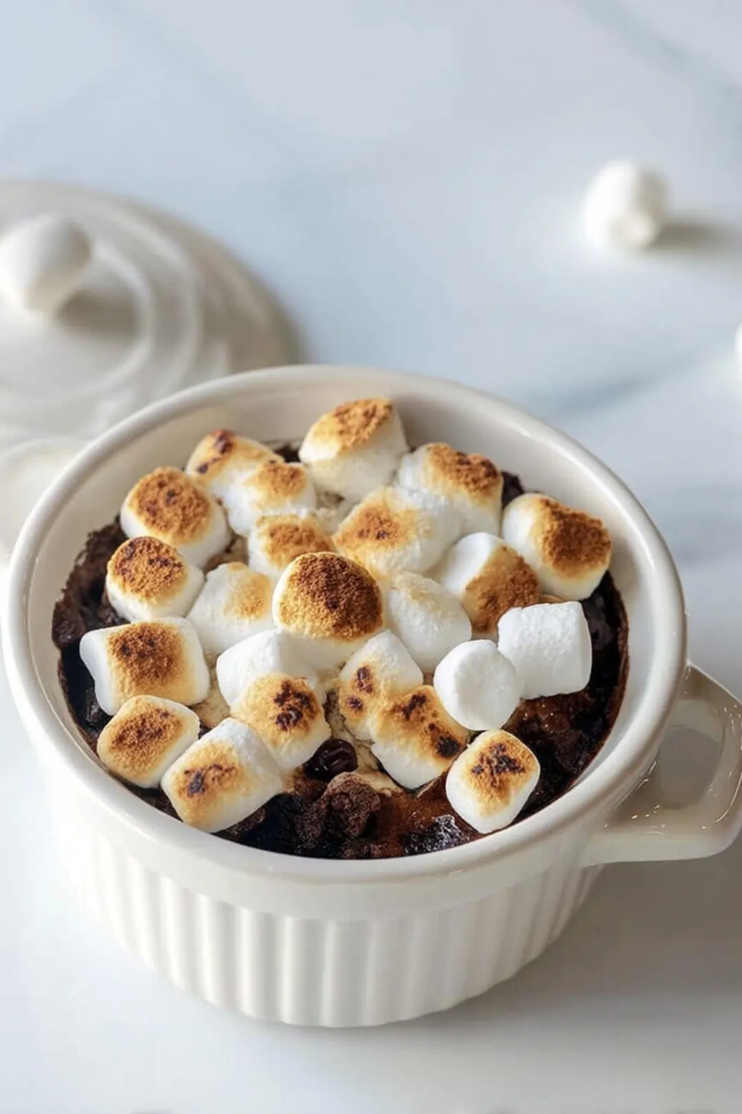 air fryer smores dip in a ramekin
