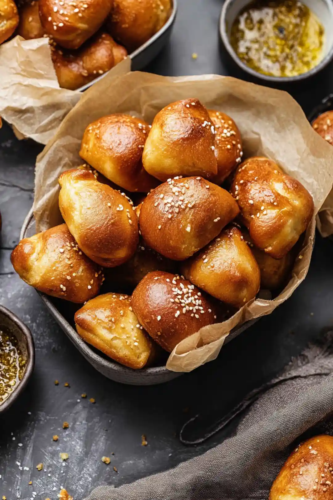 Air fryer soft pretzel bites