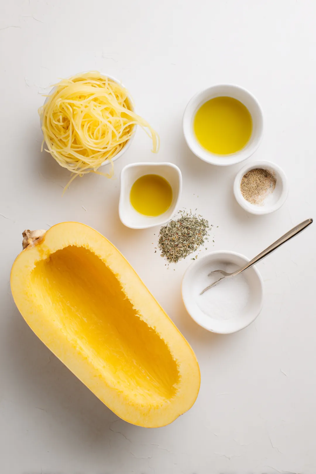 air fryer spaghetti squash halves - ingredients