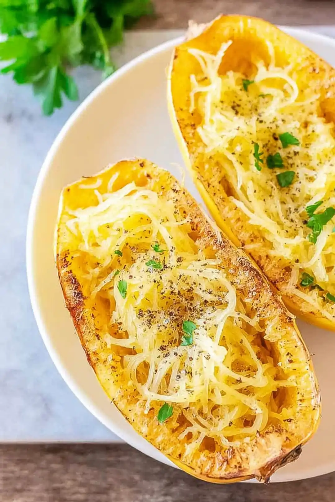 air fryer spaghetti squash halves