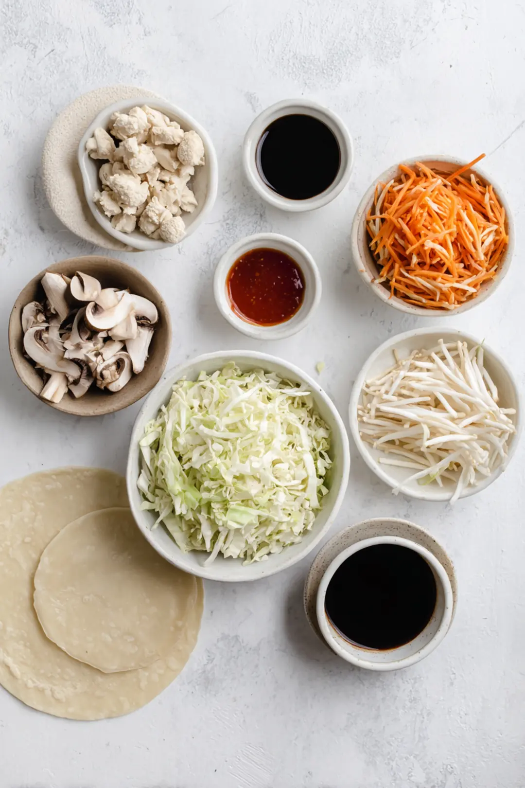 air fryer spring rolls no frying - ingredients