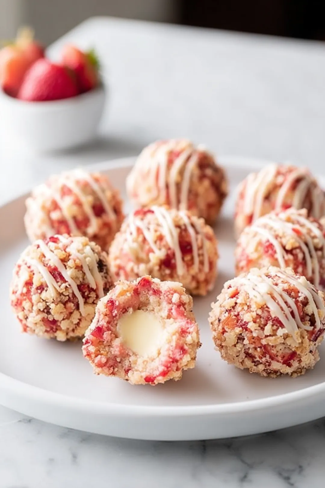 air fryer strawberry cake bites