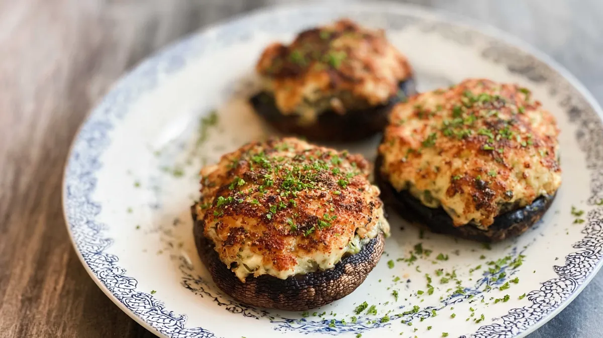 air fryer stuffed portobello mushrooms