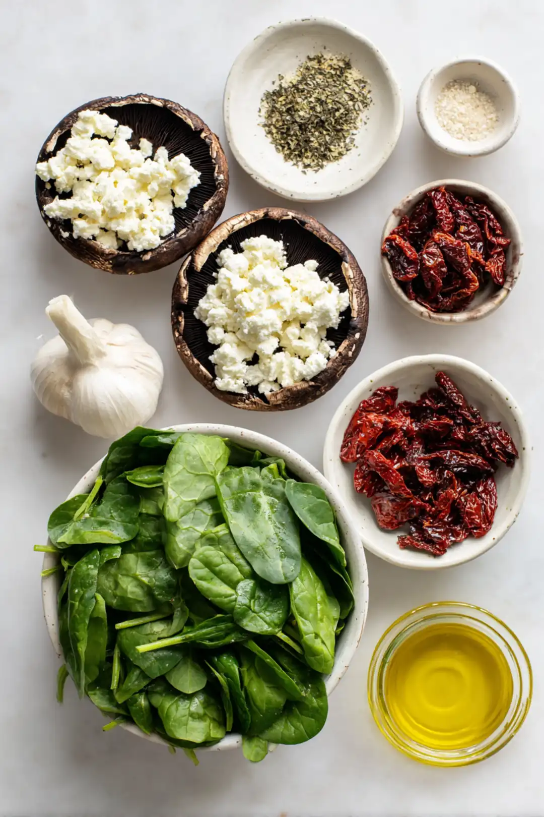 air fryer stuffed portobello mushrooms - ingredients