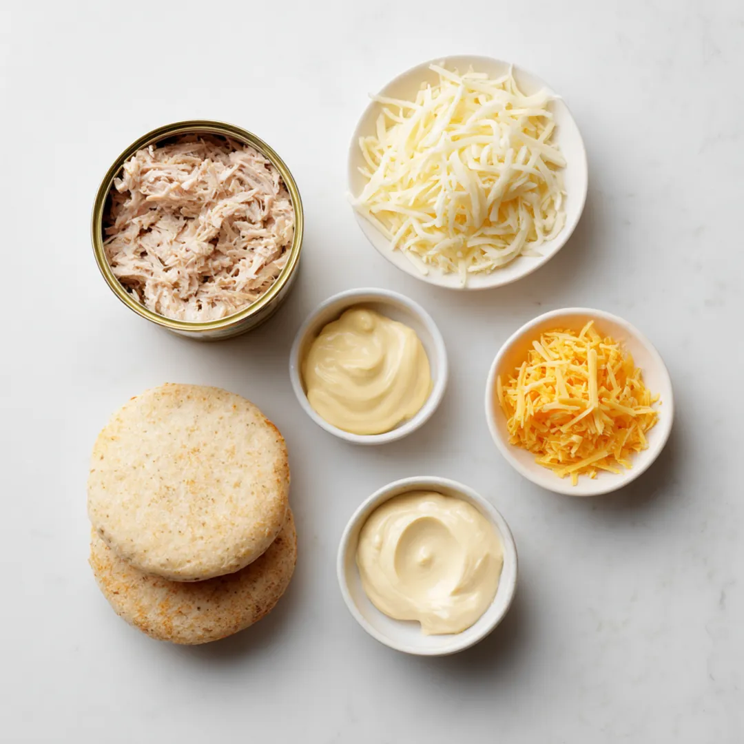 air fryer tuna melt on english muffin - ingredients