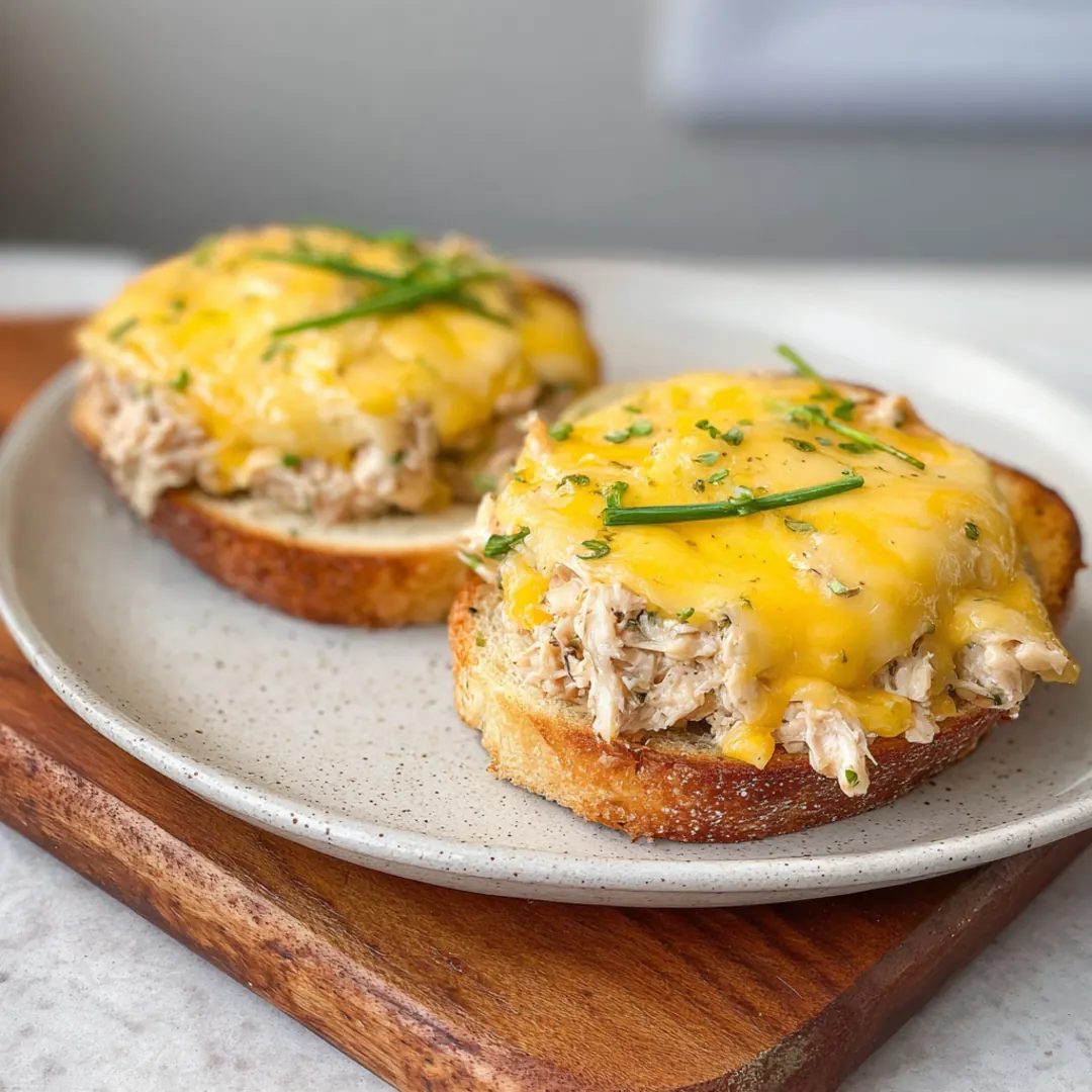Air fryer tuna melt on english muffin