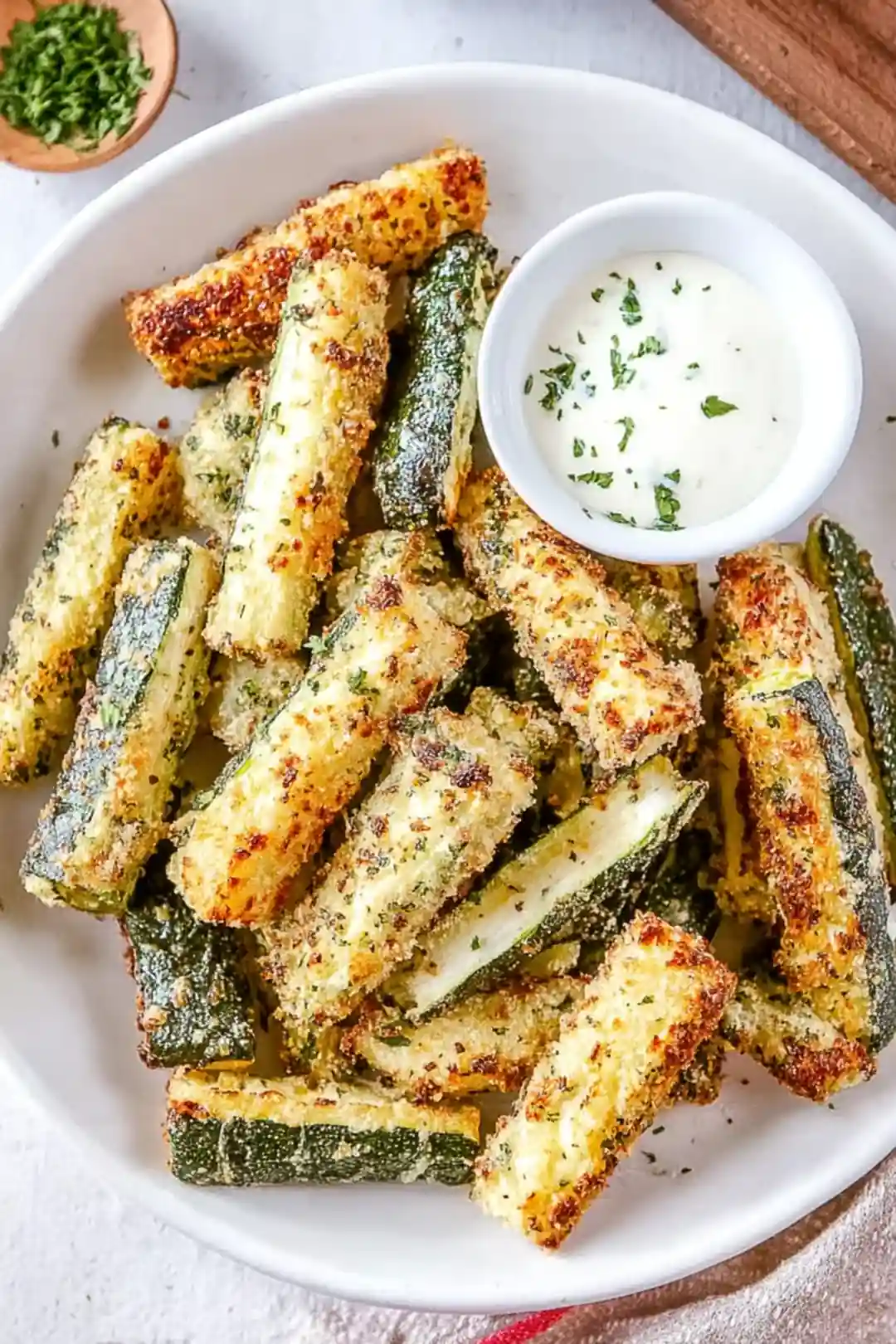 air fryer zucchini fries with ranch