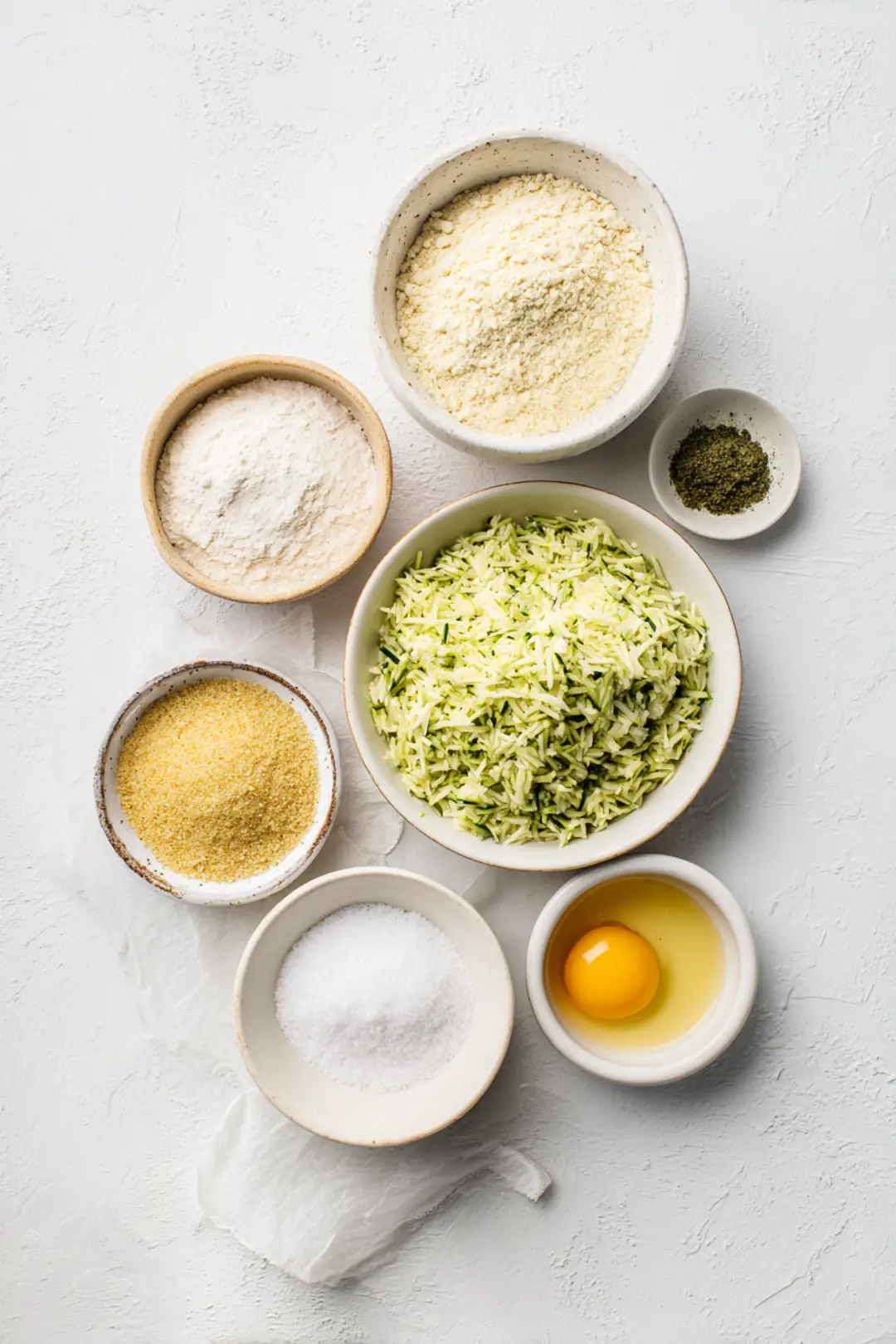 air fryer zucchini fritters no oil - ingredients