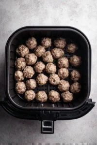 Arrange meatballs in a single layer in the air fryer basket