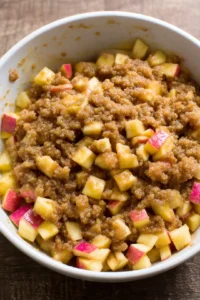 Combine diced apples, brown sugar, cinnamon, and lemon juice to create the filling