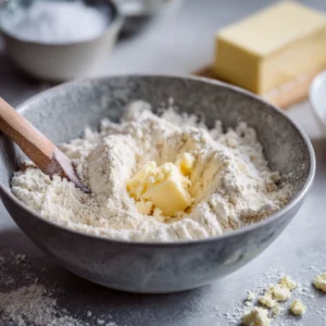 Combine flour and salt with chilled butter