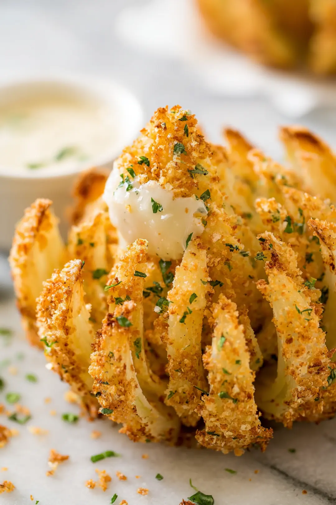 Cook onion in air fryer until golden brown and crispy