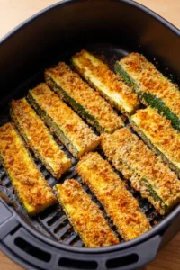Dip each zucchini fry into the buttermilk mixture and then coat with the almond flour mixture