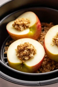 Fill the center of the apples with the oat mixture
